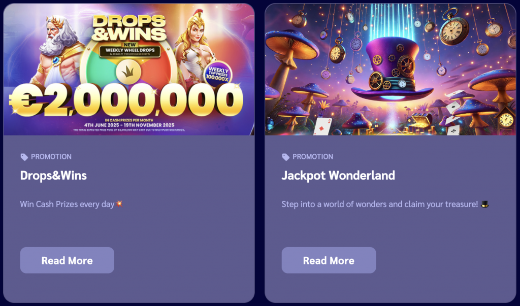 Bonus et promotions Shiny Wilds Casino
