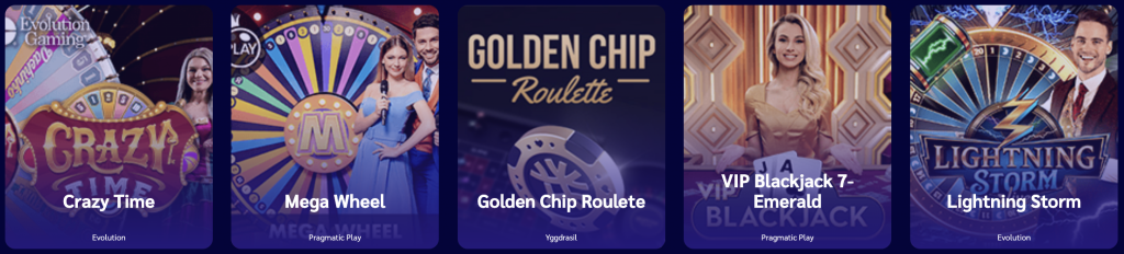 Casino live et jeux de table Shiny Wilds